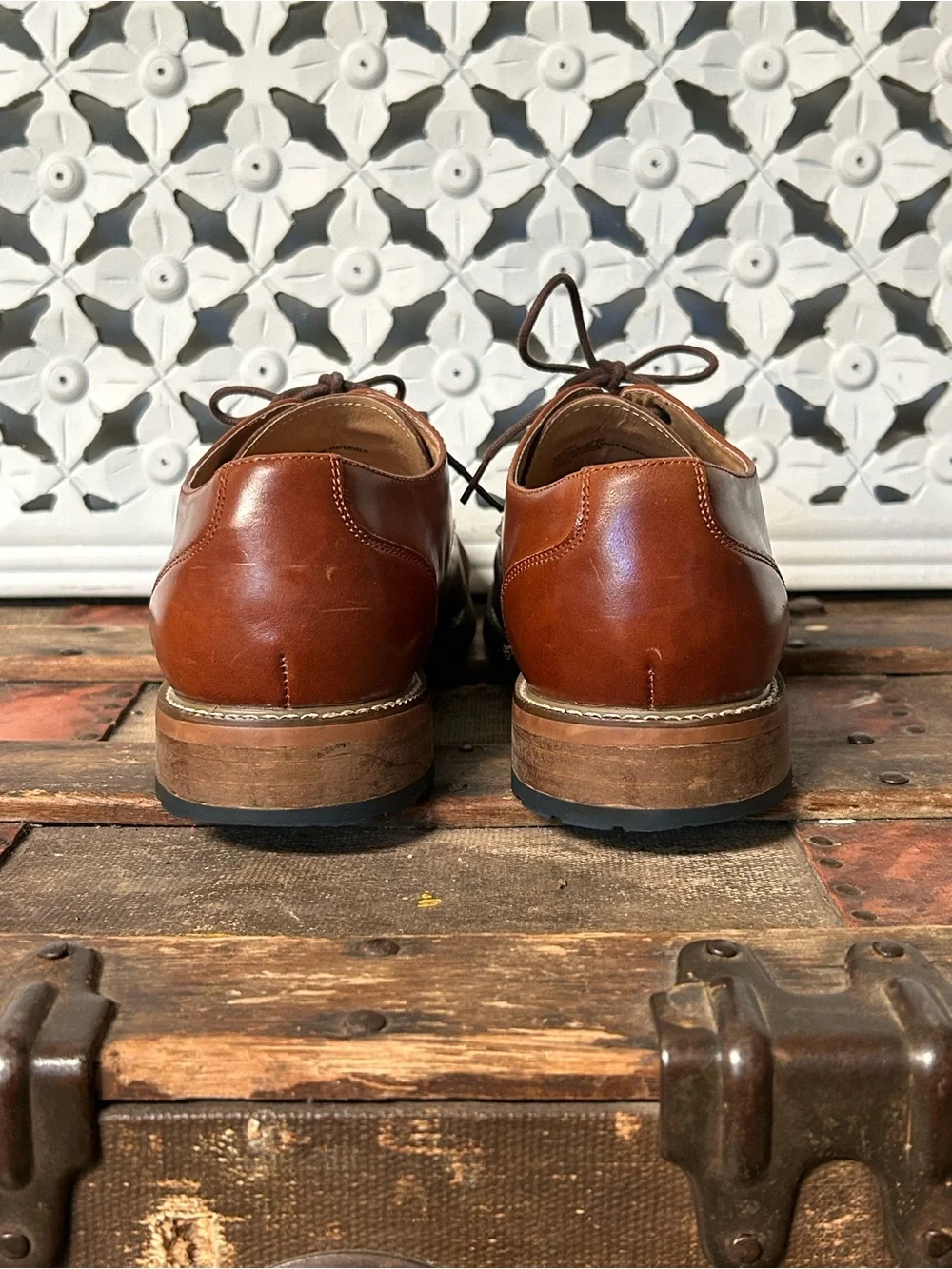 Joseph Abboud Brown‎ Leather Oxford Dress Shoes Men’s 9D Cognac Lace Up